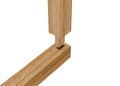 Tenon inserted into a mortis.