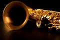 Tenor sax golden saxophone macro selective focus Royalty Free Stock Photo