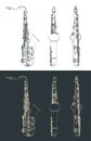 Tenor saxophone blueprints Royalty Free Stock Photo