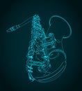 Tenor saxophone illustration Royalty Free Stock Photo