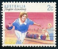 Tenpin Bowling female sportsman, circa 1989