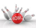 Tenpin Bowling Represents Competition Recreational And Ball 3d Rendering Royalty Free Stock Photo