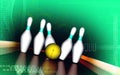 Tenpin and dollar boll Royalty Free Stock Photo