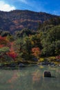 Tenryu-ji garden in autumn Royalty Free Stock Photo