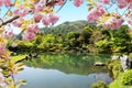 Tenryuji Temple pond during autumn, Japan