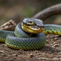 Pit Viper in Action: Striking with Speed and Precision at Its Prey Royalty Free Stock Photo