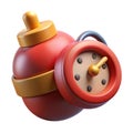 Time Bomb with Dynamite and Timer on White Background Royalty Free Stock Photo