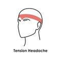 Tension headache color icon. Vector isolated illustration Royalty Free Stock Photo