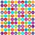 100 tension icons set color