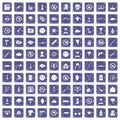 100 tension icons set grunge sapphire