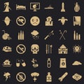 Tension icons set, simple style