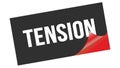 TENSION text on black red sticker stamp