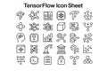 TensorFlow Icon Sheet Vector Collection for AI Framework and Machine Learning Model Building Royalty Free Stock Photo
