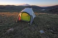 Tent Ad Etna mount At Sunrise In Nebrodi Park, Sicily Royalty Free Stock Photo
