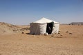 The tent of archaeologists, Sudan, Africa