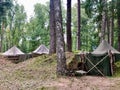 Military Camp in the Forest Royalty Free Stock Photo