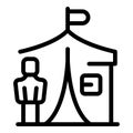 Tent asylum icon outline vector. Migrant refugee