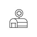 Tent  building  medical cross flat vector icon in water pack Royalty Free Stock Photo