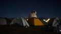 A tent camp near the observatory. Perseid starfall