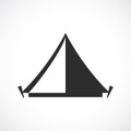 Tent camp vector icon