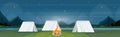 Tent camping area with campfire night campsite summer camp travel vacation concept mountains landscape beautiful nature