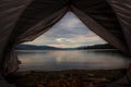 Tent camping on Babine Lake Royalty Free Stock Photo