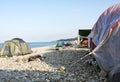 Tent camping on the beach Royalty Free Stock Photo