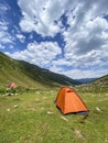 Tent camping on the Black Sea Kavrun plateau