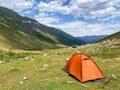 Tent camping on the Black Sea Kavrun plateau