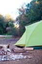 Tent in a camping close-up