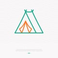 Tent for camping thin line icon
