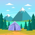 Tent Camping Tourist Forest Mountain Expedition