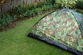 Tent camping wild camouflage style Royalty Free Stock Photo