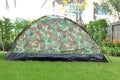 Tent camping wild camouflage style Royalty Free Stock Photo