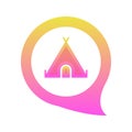 Tent chat logo gradient design template icon element Royalty Free Stock Photo