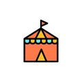 Tent, circus icon. Simple color with outline vector elements of cultural activities icons for ui and ux, website or mobile Royalty Free Stock Photo