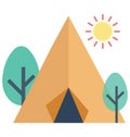 Tent Color Vector Icon which can easily modify or edit Royalty Free Stock Photo
