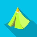 Tent cone.Tent single icon in flat style vector symbol stock illustration web.