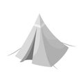 Tent cone.Tent single icon in monochrome style vector symbol stock illustration web.