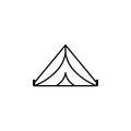 tent, forest, camping tent line icon on white background
