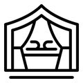 Tent furniture icon outline vector. Nature glamping