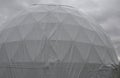 Tent with hemispherical structure with triangle support frame. The white plastic is made of white plastic tarpaulin. The casing ha Royalty Free Stock Photo