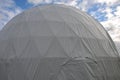 Tent with hemispherical structure with triangle support frame. The white plastic is made of white plastic tarpaulin. The casing ha Royalty Free Stock Photo