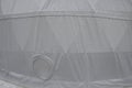 Tent with hemispherical structure with triangle support frame. The white plastic is made of white plastic tarpaulin. The casing ha Royalty Free Stock Photo