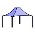 Tent icon color outline vector Royalty Free Stock Photo