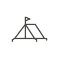 Tent icon vector. Line camping symbol isolated. Trendy flat outline ui sign design. Thin linear travel tent graphic pictogram for Royalty Free Stock Photo