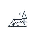 tent icon vector from travel concept. Thin line illustration of tent editable stroke. tent linear sign for use on web and mobile Royalty Free Stock Photo