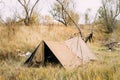 Tent Of Infantry Soldier Of Soviet Russian Red Army During World Royalty Free Stock Photo