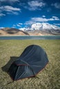 Tent at Kara Kul lake Royalty Free Stock Photo