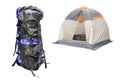 Tent and knapsack Royalty Free Stock Photo